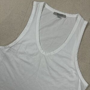 All Saints Women's T-Shirt Tank US 10 White 100% Cotton V-neck Basic Layering